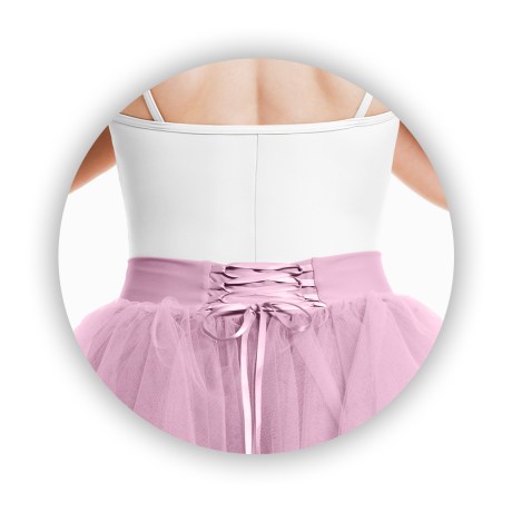 Female Romantic Tutu Criss-Cross Drawstring Back 4 Long 70cm, Tulle Pink
