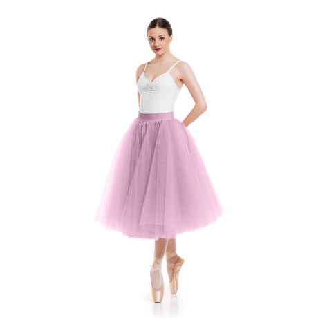 Female Romantic Tutu Criss-Cross Drawstring Back 4 Long 70cm, Tulle Pink