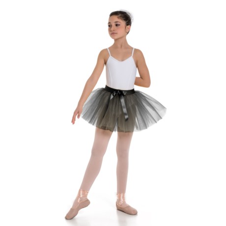 Girls 2 Layer Tutu Skirt With Elasticated Waistband, Black
