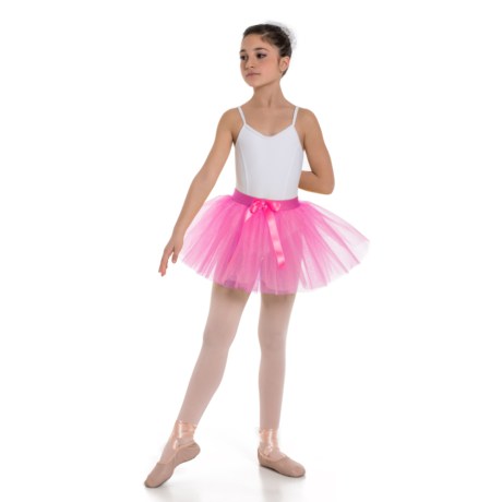 Girls 2 Layer Tutu Skirt With Elasticated Waistband, Azalea Pink