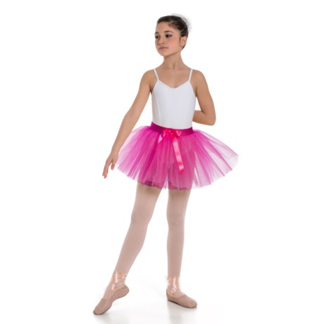 Girls 2 Layer Tutu Skirt With Elasticated Waistband, Cherry