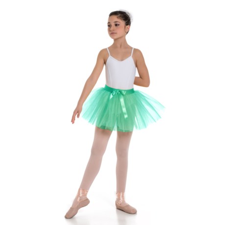 Girls 2 Layer Tutu Skirt With Elasticated Waistband, Petrol