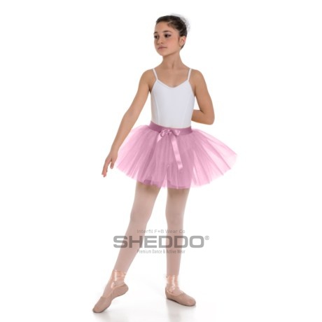 Girls 2 Layer Tutu Skirt With Elasticated Waistband, Pink