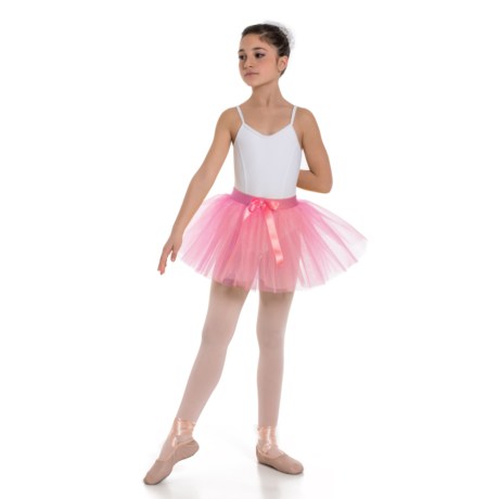 Girls 2 Layer Tutu Skirt With Elasticated Waistband, Begognia Pink