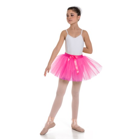 Girls 2 Layer Tutu Skirt With Elasticated Waistband, Fuchsia