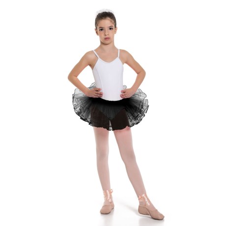Girls 3 Layer Tutu Skirt With Elasticated Waist, Black
