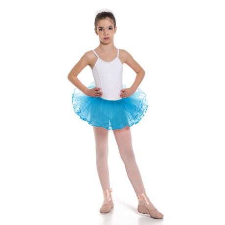 Girls 3 Layer Tutu Skirt With Elasticated Waist, Sky Blue