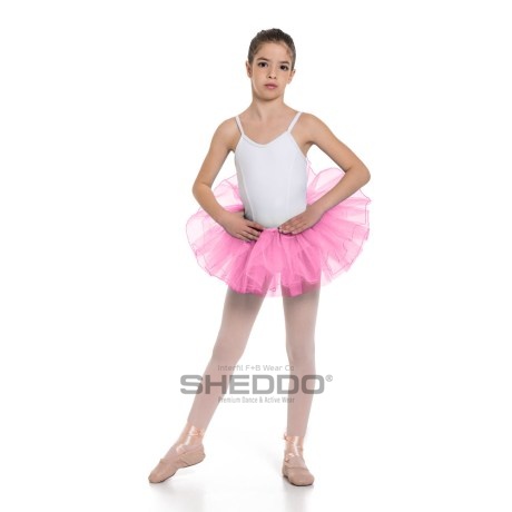 Girls 5 Layered Tutu Skirt With Elasticated Waist &#38; Silver Hemming, Rose Pink