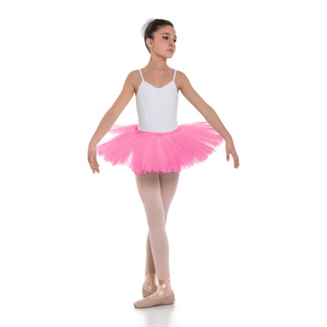 Girls Double Layered Waistband Classic Tutu Skirt, Azalea Pink