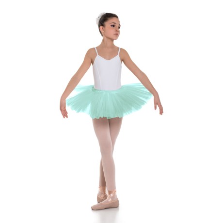 Girls Double Layered Waistband Classic Tutu Skirt, Petrol
