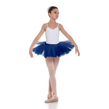 Girls Double Layered Waistband Classic Tutu Skirt, Navy Blue