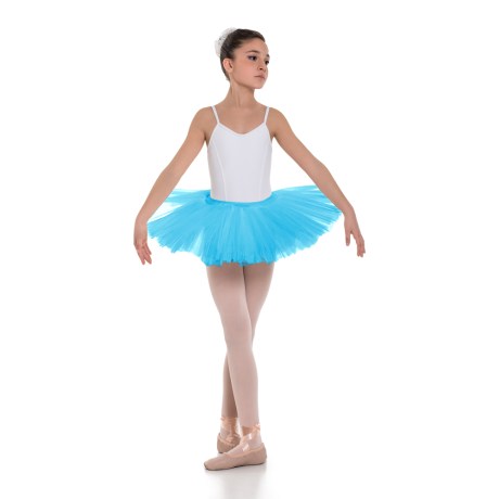 Girls Double Layered Waistband Classic Tutu Skirt, Sky Blue
