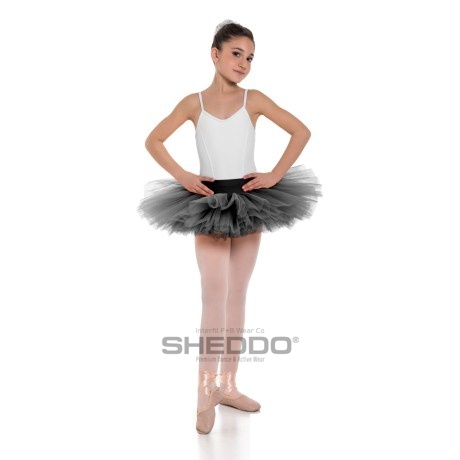 Girls Double Layered Classic Tutu Skirt with Waistband Knicker | 6 Layers, Lycra Tulle Black