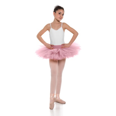 Girls Double Layered Classic Tutu Skirt with Waistband Knicker | 6 Layers, Lycra Tulle Begognia Pink