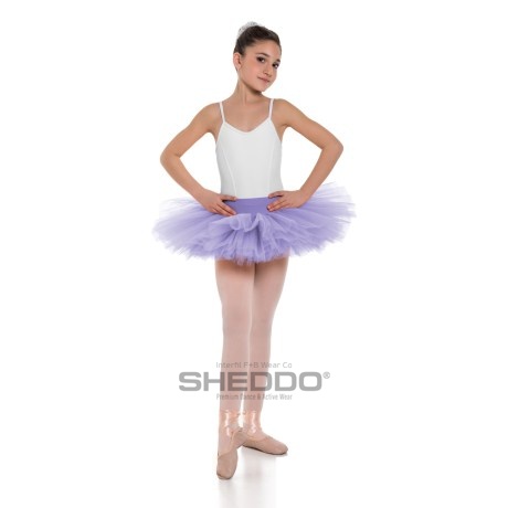 Girls Double Layered Classic Tutu Skirt with Waistband Knicker | 6 Layers, Lycra Tulle Lilac