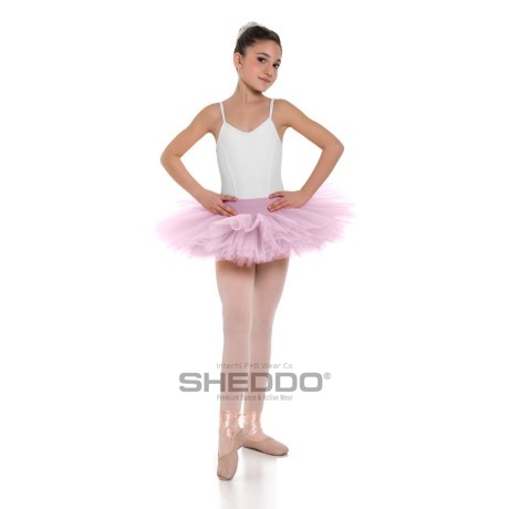 Girls Double Layered Classic Tutu Skirt with Waistband Knicker | 6 Layers, Lycra Tulle Pink