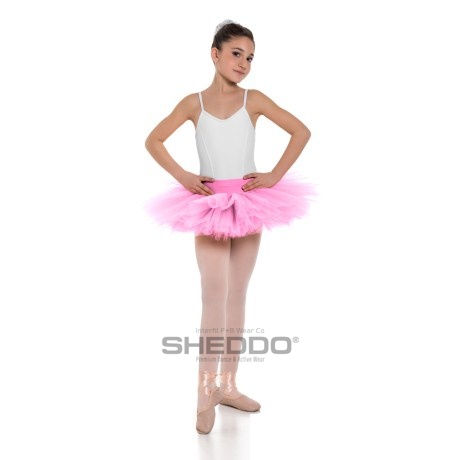 Girls Double Layered Classic Tutu Skirt with Waistband Knicker | 6 Layers, Lycra Tulle Rose Pink