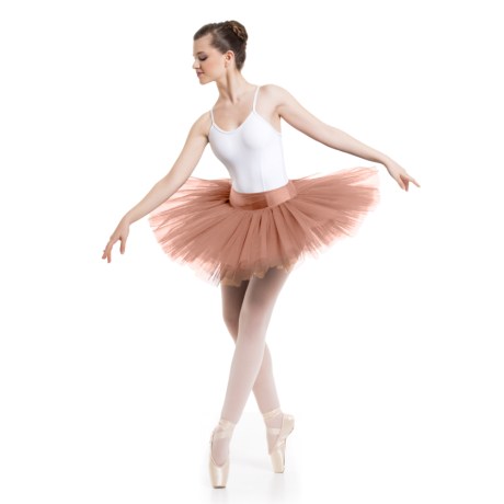 Female 6 Double Layered Tutu With Knicker, Skin